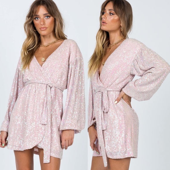 Princess Polly Dresses & Skirts - Princess Polly Dancing Queen Pink Sequin Dress